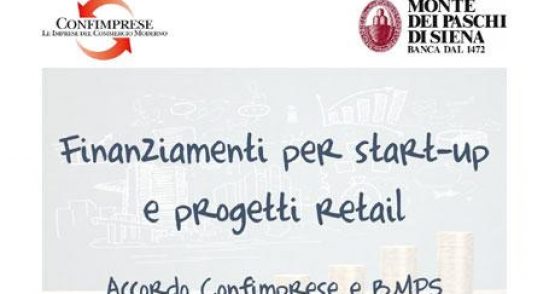 Finanziamenti allo start up e a progetti retail: Banca Monte dei Paschi partner ufficiale di Confimprese per il 2017